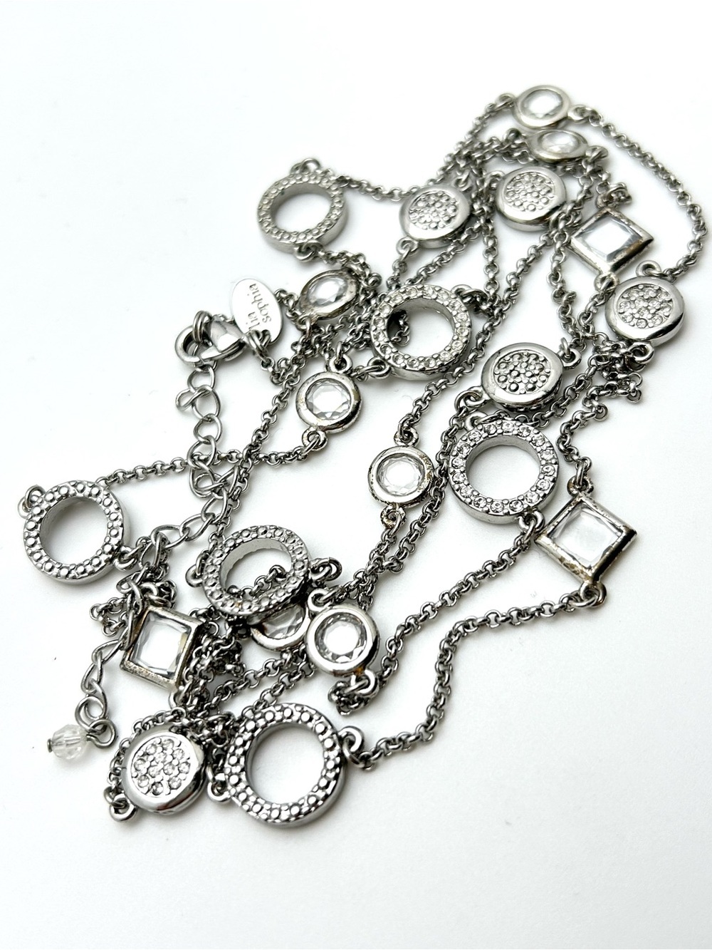 Lia Sophia Jeweled Silver Long Necklace